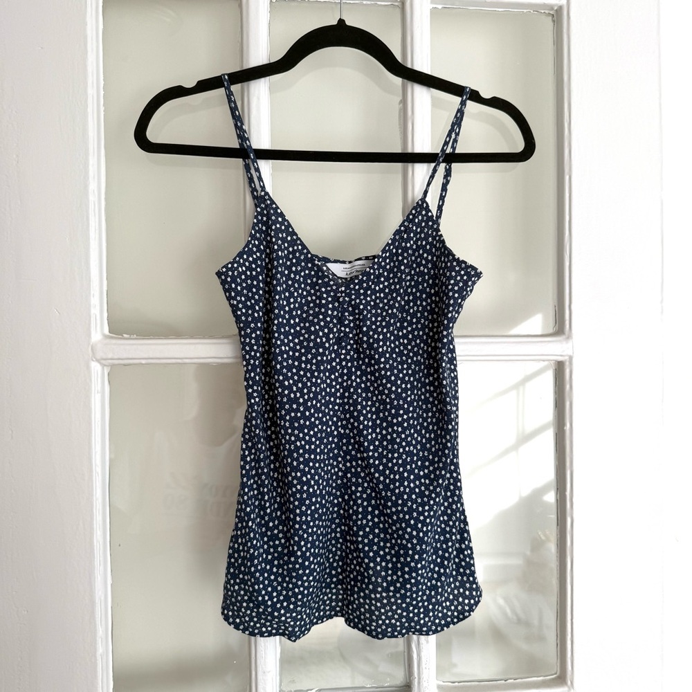 Polka Dot Spaghetti Strap Top - Blue